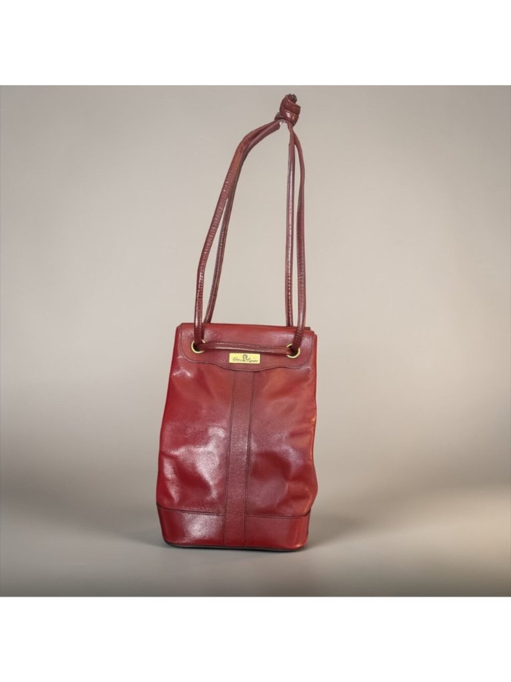 VTG Etienne Aigner Drawstring Bucket Antic Red Leather Shoulder Bag 80s Germany - Picture 3 of 9